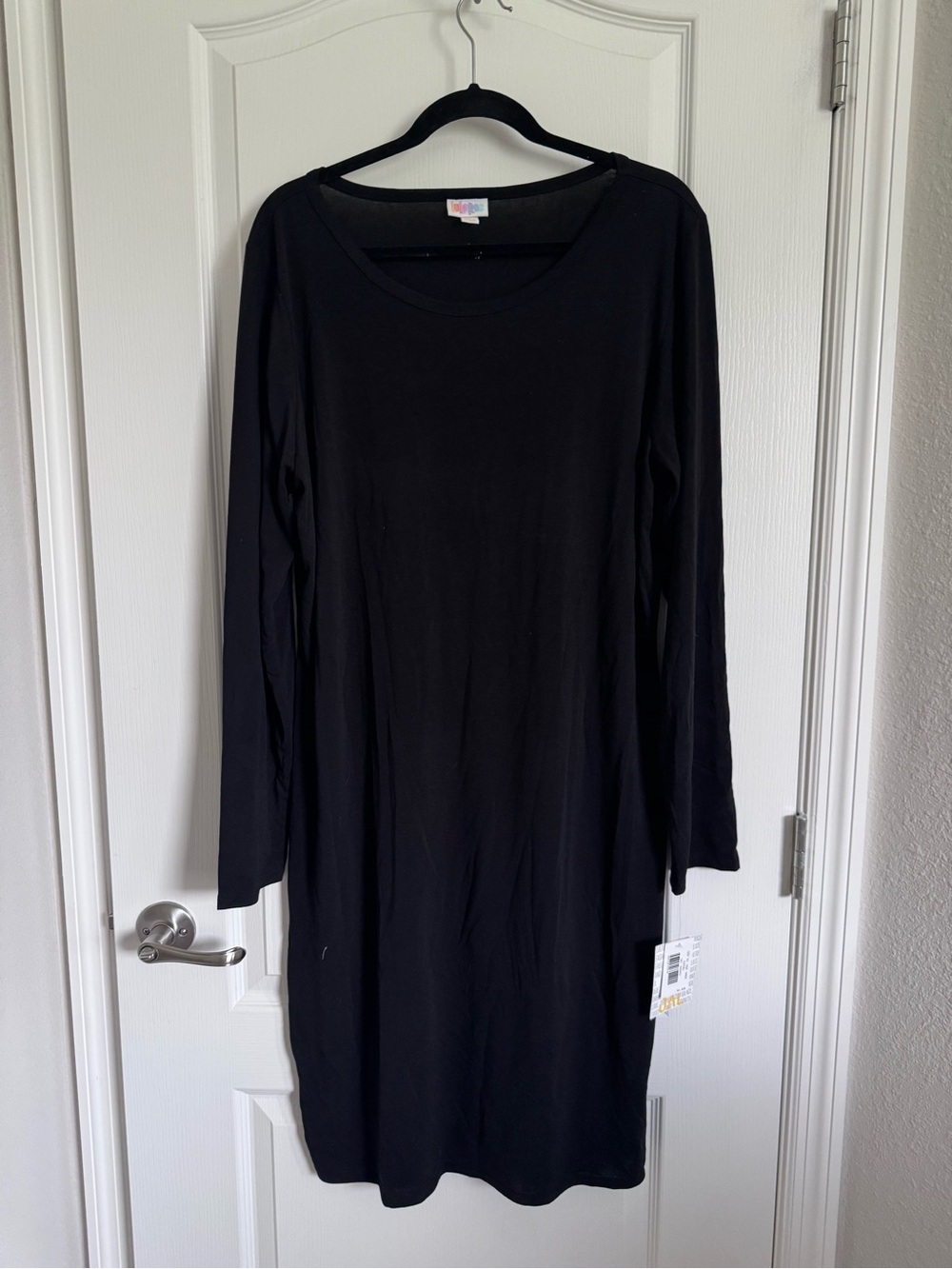 LuLaRoe Debbie Black Long Sleeve Scoop Neck Dress